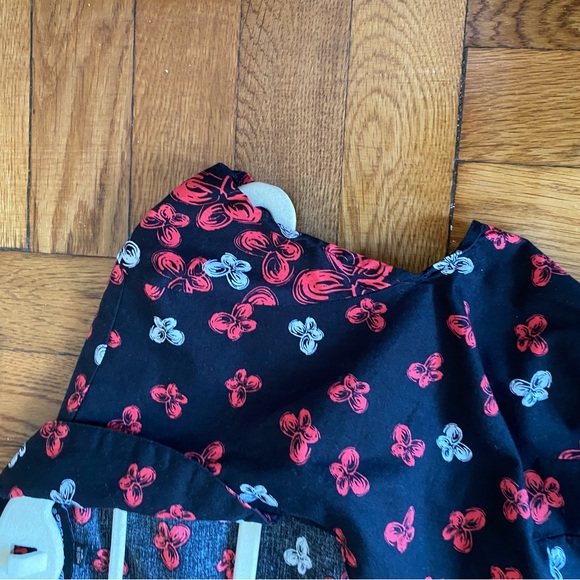 Mlle Gabrielle Black Vintage (1950’s) Dress Red and White Floral Design Small - Picture 7 of 8